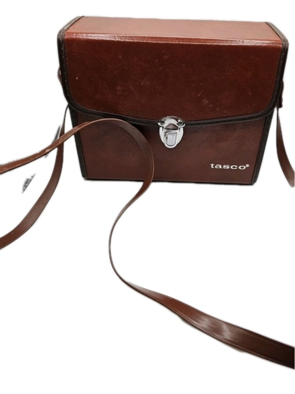 Vintage 80's Tasco Binoculars / Camera Case Brown Leatherette With Strap